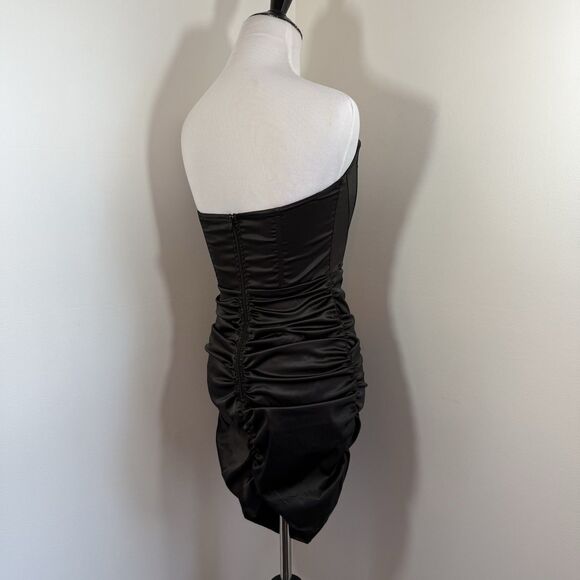 Windsor Dress Black Ruched Corset Boning S Whimsical Goth Grunge Halloween - Picture 4 of 9